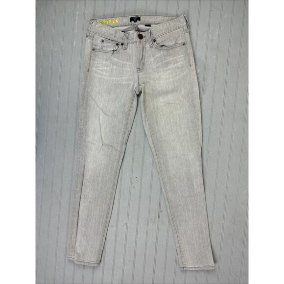J Crew Size 26 Womens Jeans Gray Low Rise Skinny Stretch - Picture 1 of 4